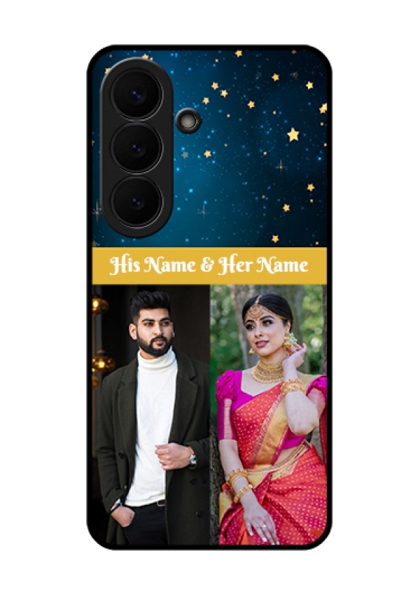Samsung Galaxy S26 5G Custom Glass Phone Case - Galaxy Stars Backdrop Design