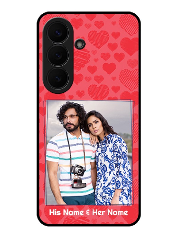 Custom Samsung Galaxy S26 5G Custom Glass Phone Case - With Red Heart Symbols Design