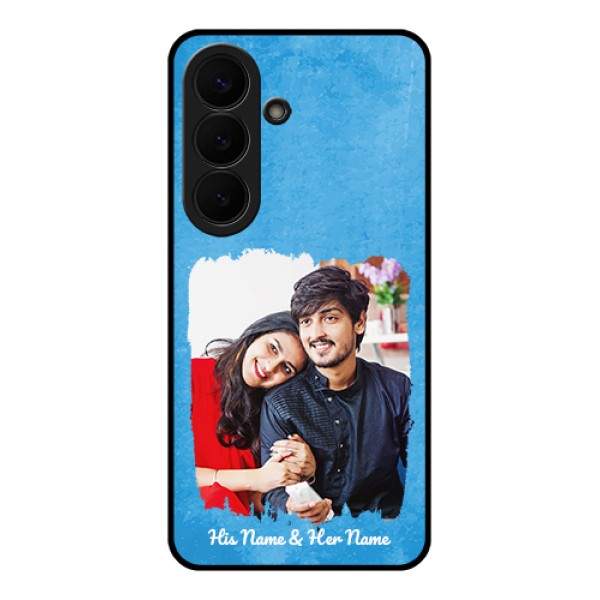 Samsung Galaxy S26 5G Custom Glass Phone Case - Blue Color Vintage Design Samsung Galaxy S26 5G Custom Glass Phone Case - Blue Color Vintage Design