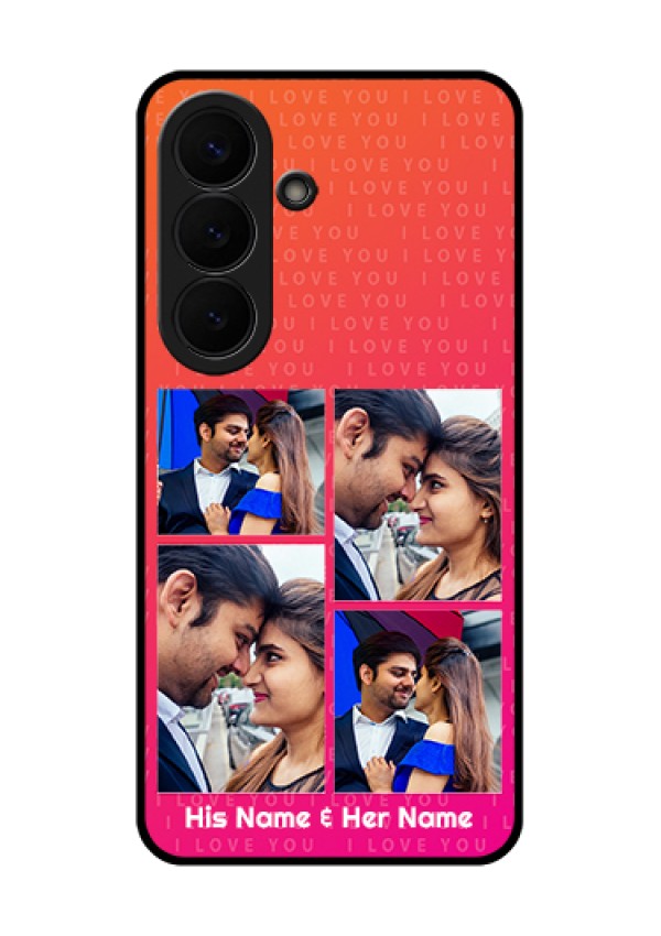 Samsung Galaxy S26 5G Custom Glass Phone Case - I Love You Pink Design