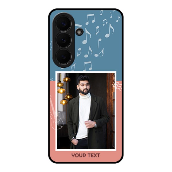 Samsung Galaxy S26 5G Custom Glass Phone Case - With Color Musical Note Design Samsung Galaxy S26 5G Custom Glass Phone Case - With Color Musical Note Design