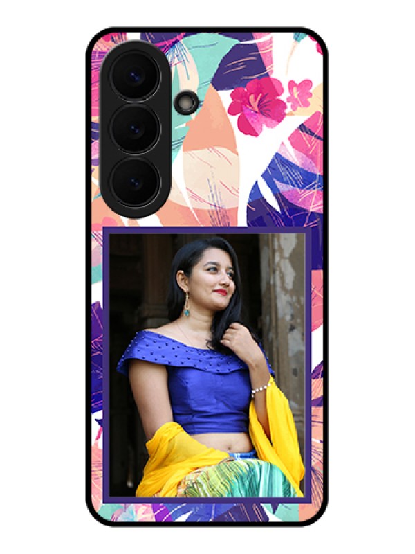 Custom Samsung Galaxy S26 5G Custom Glass Phone Case - Abstract Floral Design
