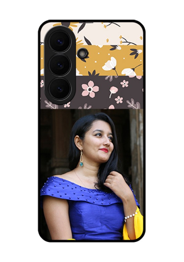 Samsung Galaxy S26 5G Custom Glass Phone Case - Stylish Floral Design
