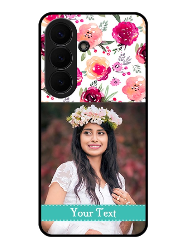Custom Samsung Galaxy S26 5G Custom Glass Phone Case - Water Colors Floral Design