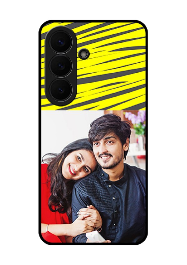 Samsung Galaxy S26 5G Custom Glass Phone Case - Yellow Abstract Design