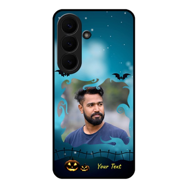 Samsung Galaxy S26 5G Custom Glass Phone Case - Halloween Frame Design Samsung Galaxy S26 5G Custom Glass Phone Case - Halloween Frame Design