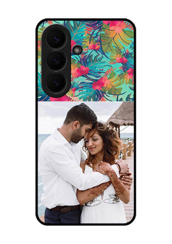 Samsung Galaxy S26 5G Custom Glass Phone Case - Watercolor Floral Design