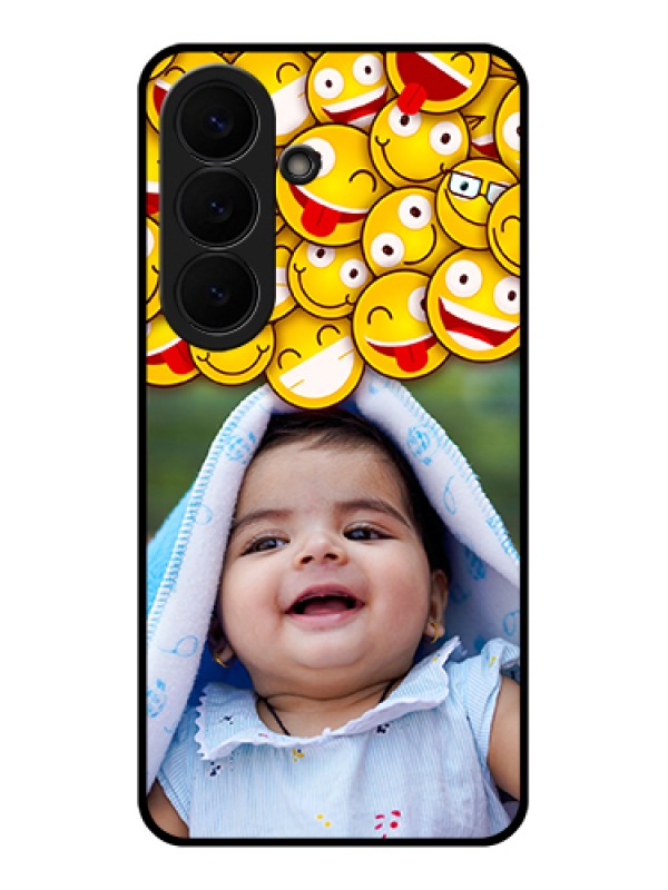 Custom Samsung Galaxy S26 5G Custom Glass Phone Case - With Smiley Emoji Design