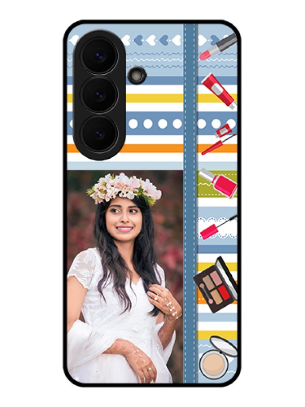 Custom Samsung Galaxy S26 5G Custom Glass Phone Case - Makeup Icons Design