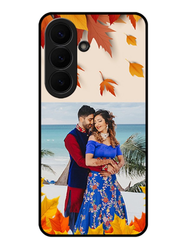 Custom Samsung Galaxy S26 5G Custom Glass Phone Case - Autumn Maple Leaves Design