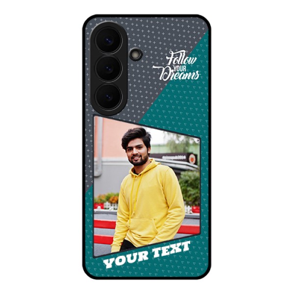 Samsung Galaxy S26 5G Custom Glass Phone Case - Background Pattern Design With Quote Samsung Galaxy S26 5G Custom Glass Phone Case - Background Pattern Design With Quote
