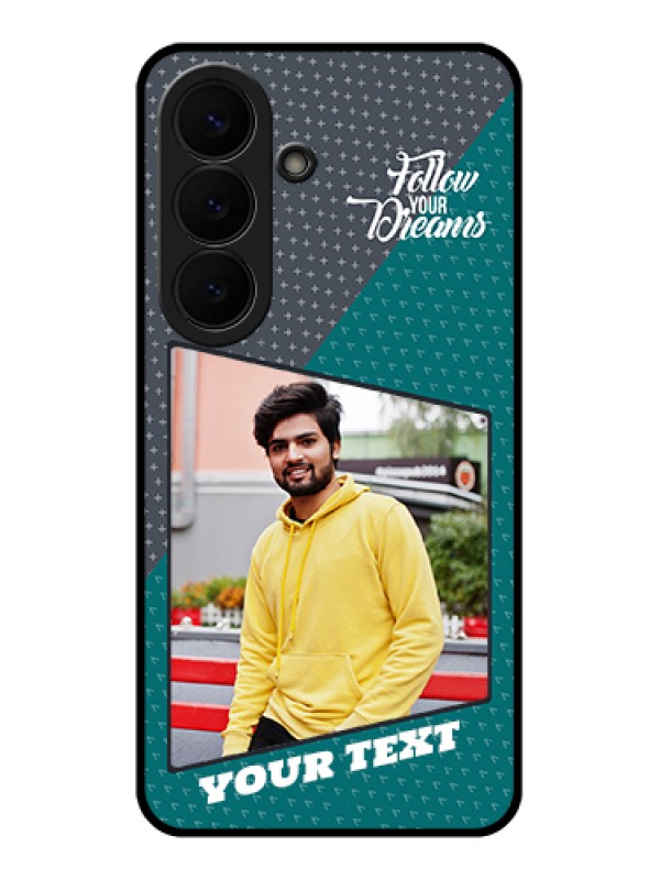 Custom Samsung Galaxy S26 5G Custom Glass Phone Case - Background Pattern Design With Quote
