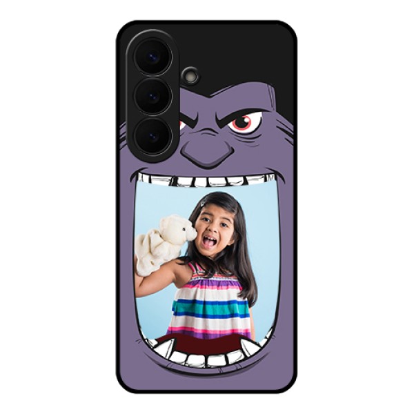Samsung Galaxy S26 5G Custom Glass Phone Case - Angry Monster Design Samsung Galaxy S26 5G Custom Glass Phone Case - Angry Monster Design