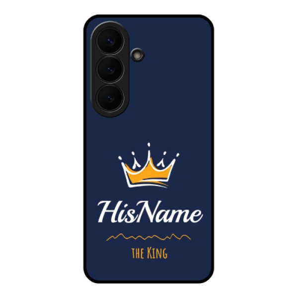 Samsung Galaxy S26 5G Custom Glass Phone Case - King With Name Design