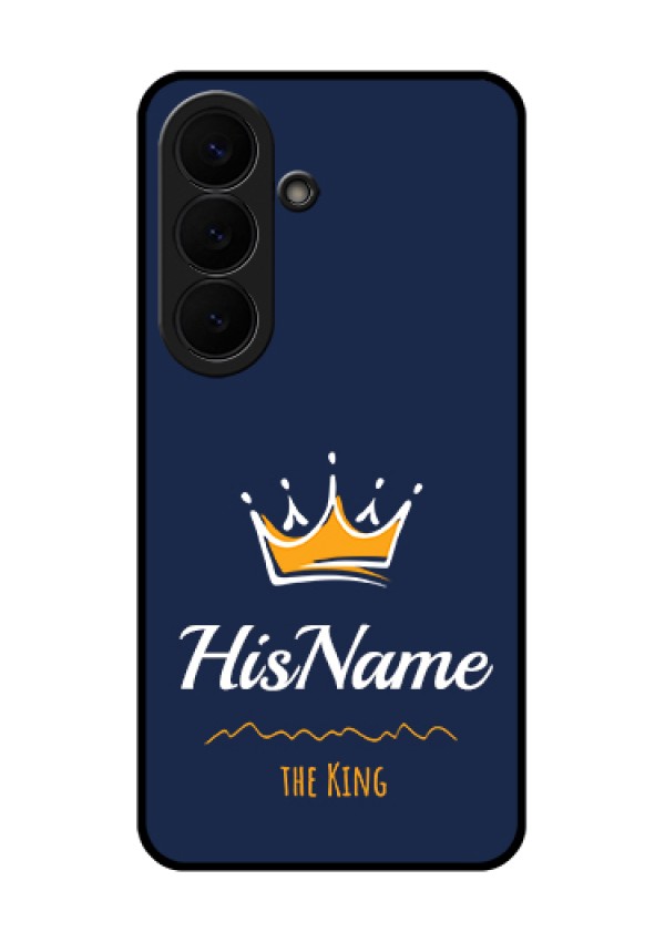 Samsung Galaxy S26 5G Custom Glass Phone Case - King With Name Design