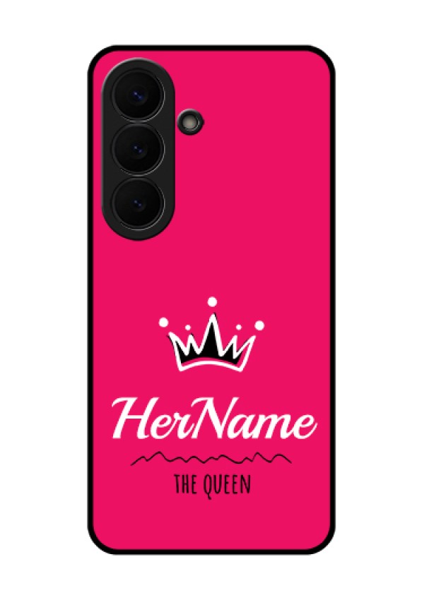 Samsung Galaxy S26 5G Custom Glass Phone Case - Queen With Name Design