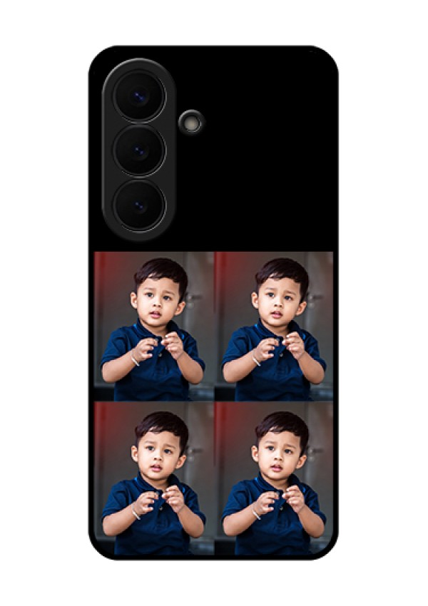 Samsung Galaxy S26 5G Custom Glass Phone Case - 4 Image Holder Design
