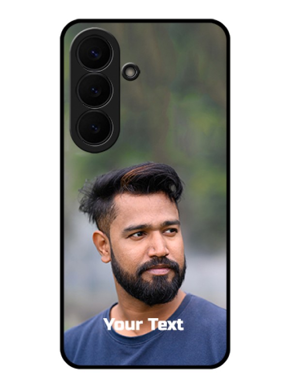 Custom Samsung Galaxy S26 5G Custom Glass Phone Case - Photo With Text Design