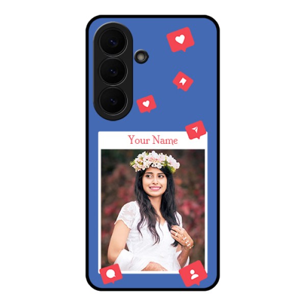 Samsung Galaxy S26 5G Custom Glass Phone Case - Like Share And Comment Design