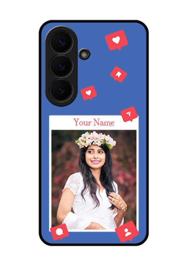 Samsung Galaxy S26 5G Custom Glass Phone Case - Like Share And Comment Design