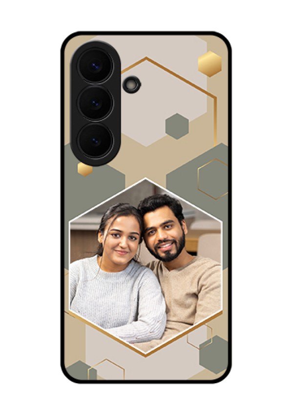 Samsung Galaxy S26 5G Custom Glass Phone Case - Stylish Hexagon Pattern Design