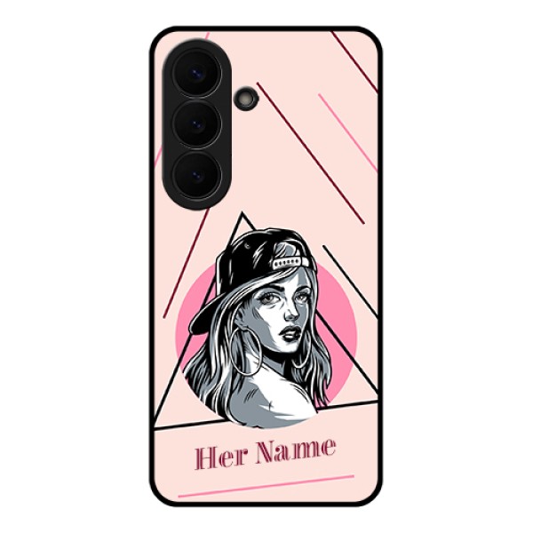 Samsung Galaxy S26 5G Custom Glass Phone Case - Rockstar Girl Design Samsung Galaxy S26 5G Custom Glass Phone Case - Rockstar Girl Design