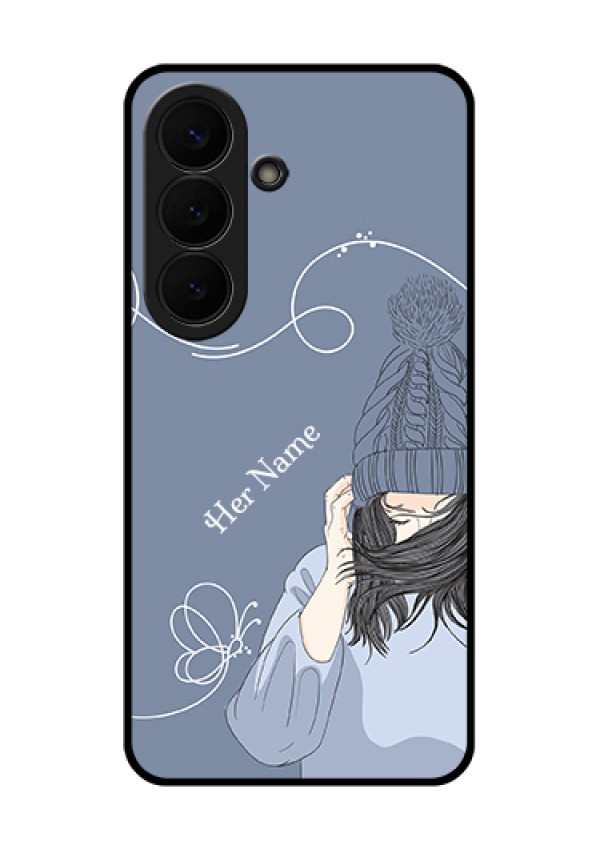 Samsung Galaxy S26 5G Custom Glass Phone Case - Girl In Winter Outfit Design