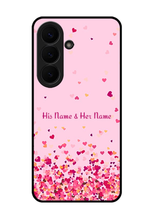 Samsung Galaxy S26 5G Custom Glass Phone Case - Floating Hearts Design