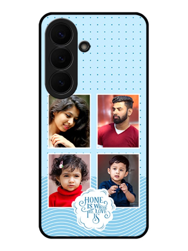 Custom Samsung Galaxy S26 5G Custom Glass Phone Case - Cute Love Quote With 4 Pic Upload Design
