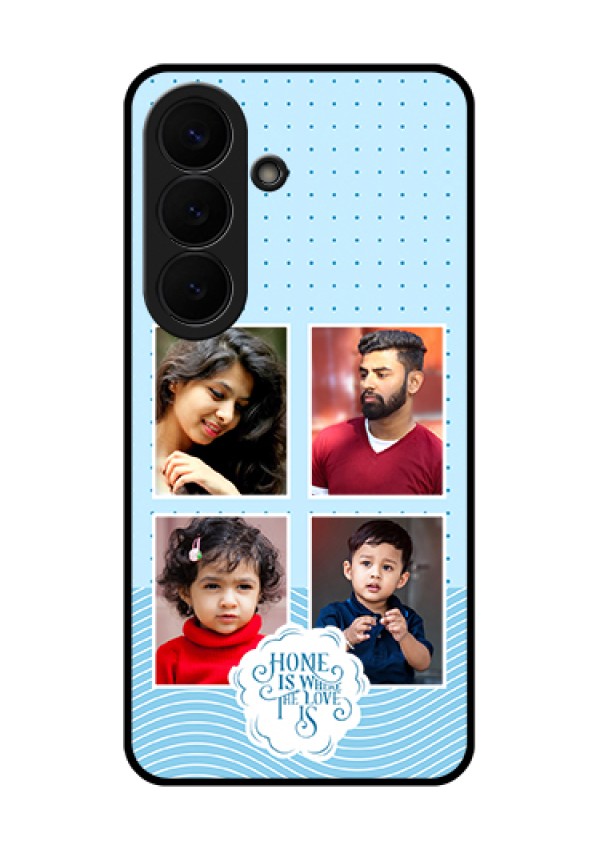 Samsung Galaxy S26 5G Custom Glass Phone Case - Cute Love Quote With 4 Pic Upload Design