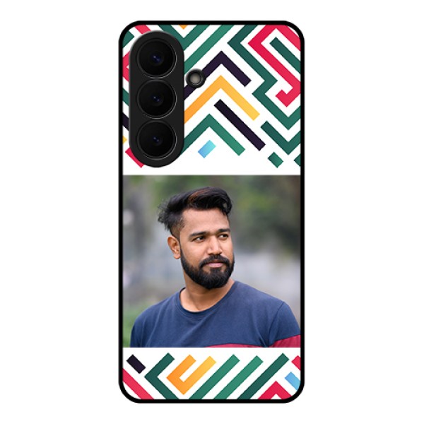 Samsung Galaxy S26 5G Custom Glass Phone Case - Colorful Maze Pattern Design Samsung Galaxy S26 5G Custom Glass Phone Case - Colorful Maze Pattern Design