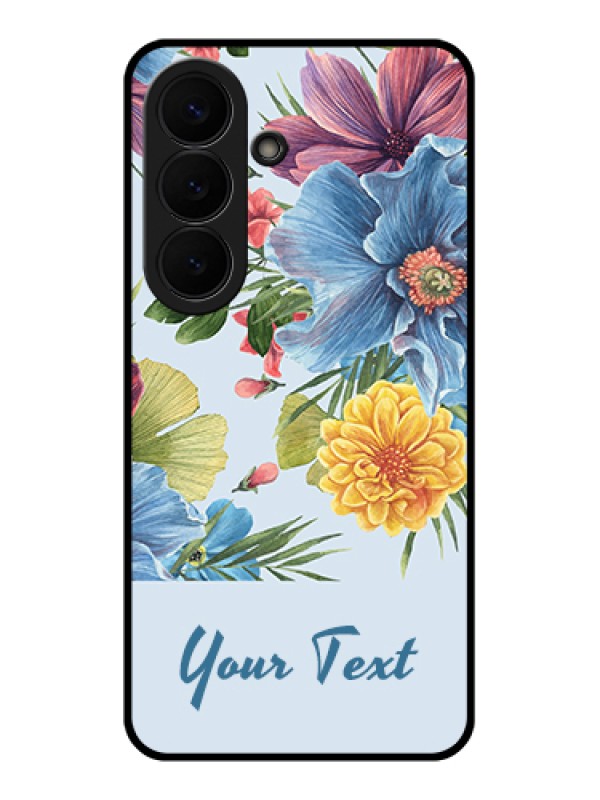 Custom Samsung Galaxy S26 5G Custom Glass Phone Case - Stunning Watercolored Flowers Painting Design