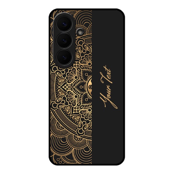 Samsung Galaxy S26 5G Custom Glass Phone Case - Mandala Art With Custom Text Design