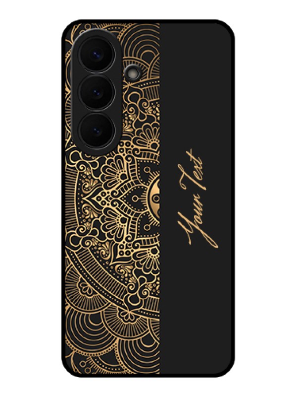 Custom Samsung Galaxy S26 5G Custom Glass Phone Case - Mandala Art With Custom Text Design