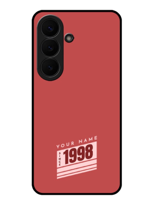 Custom Samsung Galaxy S26 5G Custom Glass Phone Case - Red Custom Year Of Birth Design