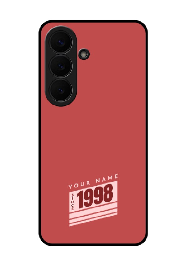 Samsung Galaxy S26 5G Custom Glass Phone Case - Red Custom Year Of Birth Design