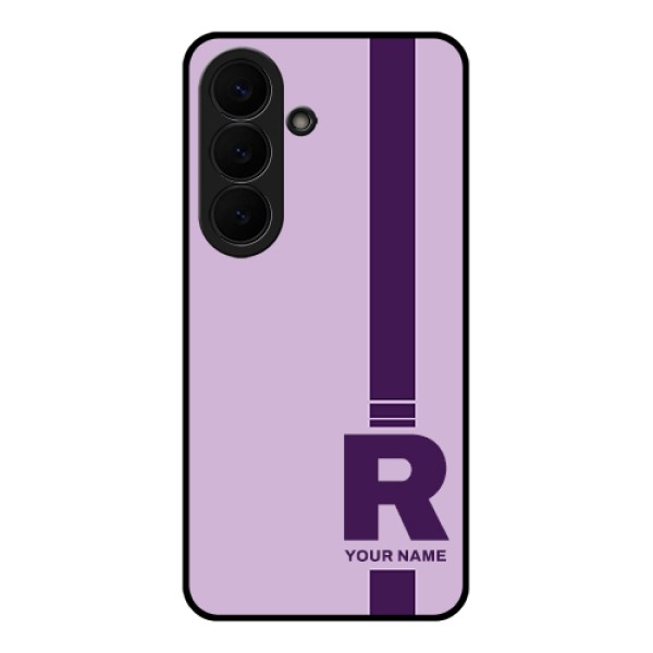 Samsung Galaxy S26 5G Custom Glass Phone Case - Simple Dual Tone Stripe With Name Design Samsung Galaxy S26 5G Custom Glass Phone Case - Simple Dual Tone Stripe With Name Design