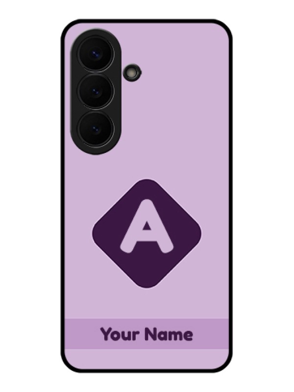 Custom Samsung Galaxy S26 5G Custom Glass Phone Case - Custom Letter In Curved Badge Design