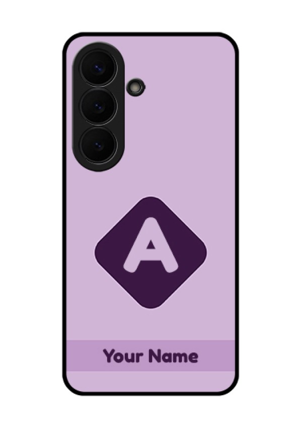 Samsung Galaxy S26 5G Custom Glass Phone Case - Custom Letter In Curved Badge Design