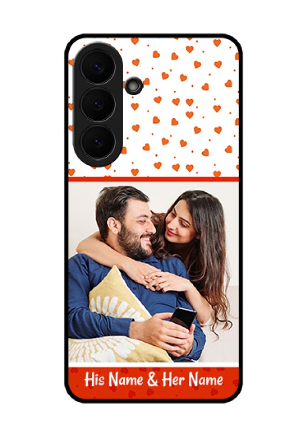 Samsung Galaxy S26 Plus 5G Custom Glass Phone Case - Orange Love Symbol Design