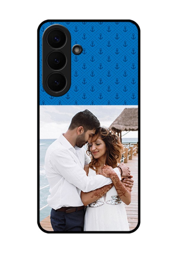 Samsung Galaxy S26 Plus 5G Custom Glass Phone Case - Blue Anchors Design