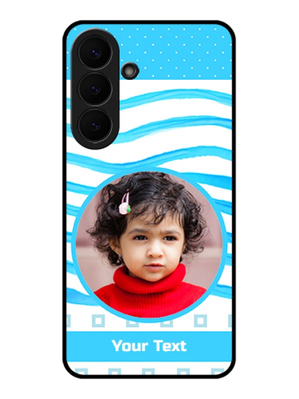Custom Samsung Galaxy S26 Plus 5G Custom Glass Phone Case - Simple Blue Case Design
