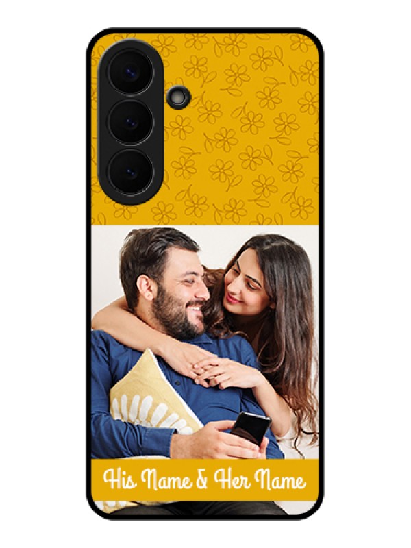 Custom Samsung Galaxy S26 Plus 5G Custom Glass Phone Case - Yellow Floral Design