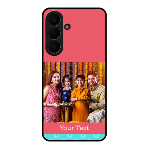 Samsung Galaxy S26 Plus 5G Custom Glass Phone Case - Peach & Blue Color Design Samsung Galaxy S26 Plus 5G Custom Glass Phone Case - Peach & Blue Color Design