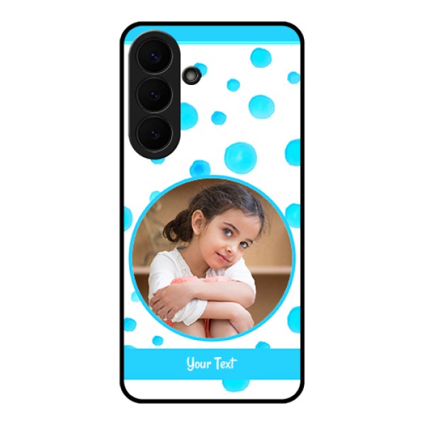 Samsung Galaxy S26 Plus 5G Custom Glass Phone Case - Blue Bubbles Pattern Design Samsung Galaxy S26 Plus 5G Custom Glass Phone Case - Blue Bubbles Pattern Design