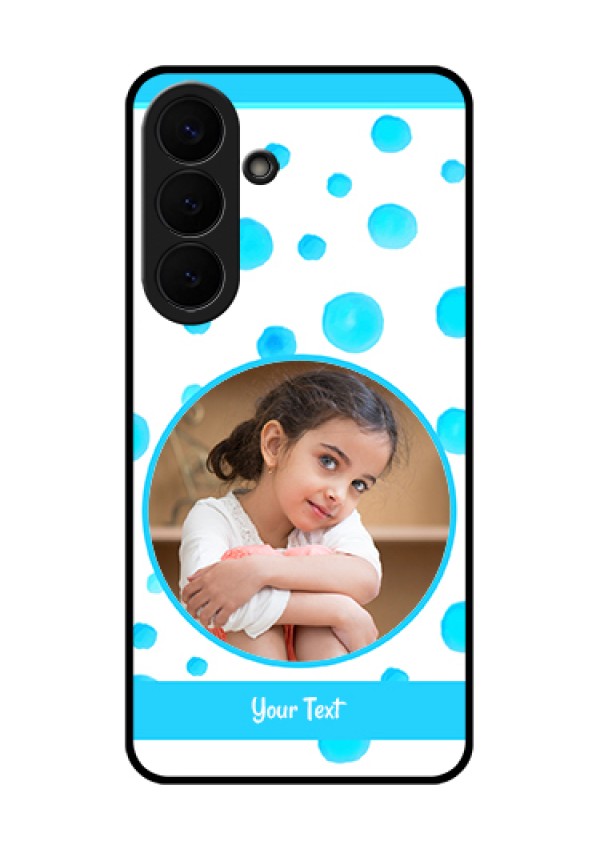 Samsung Galaxy S26 Plus 5G Custom Glass Phone Case - Blue Bubbles Pattern Design