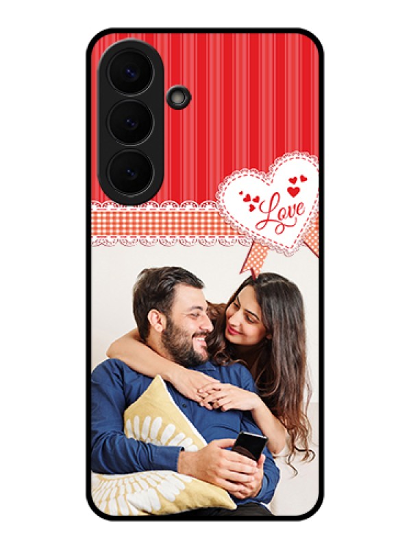 Custom Samsung Galaxy S26 Plus 5G Custom Glass Phone Case - Red Love Pattern Design
