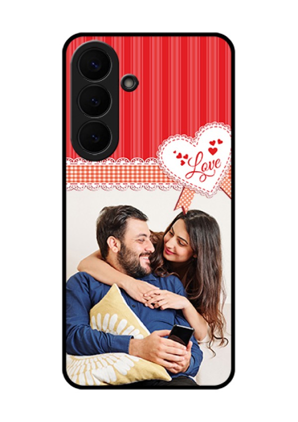 Samsung Galaxy S26 Plus 5G Custom Glass Phone Case - Red Love Pattern Design