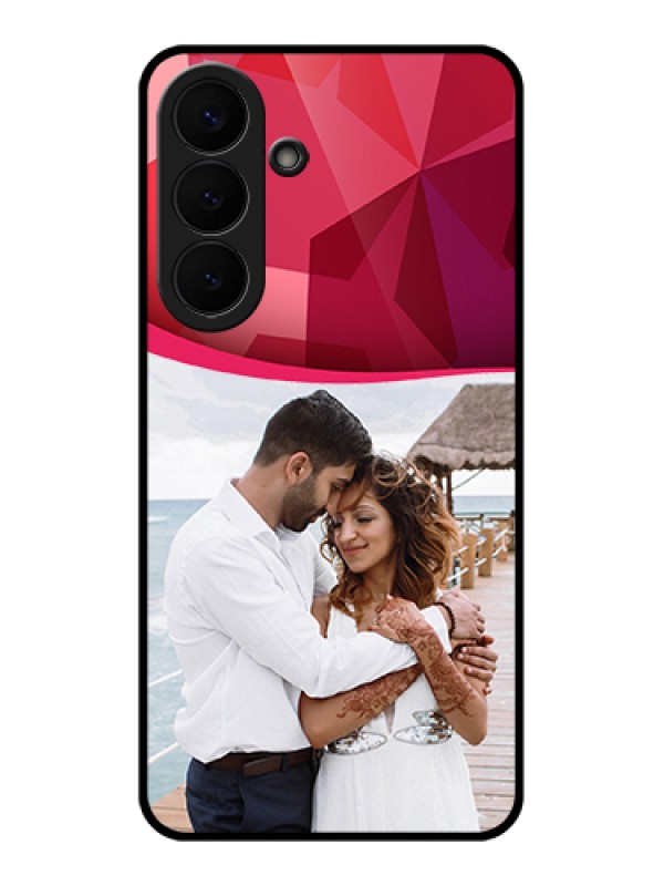 Custom Samsung Galaxy S26 Plus 5G Custom Glass Phone Case - Red Abstract Design