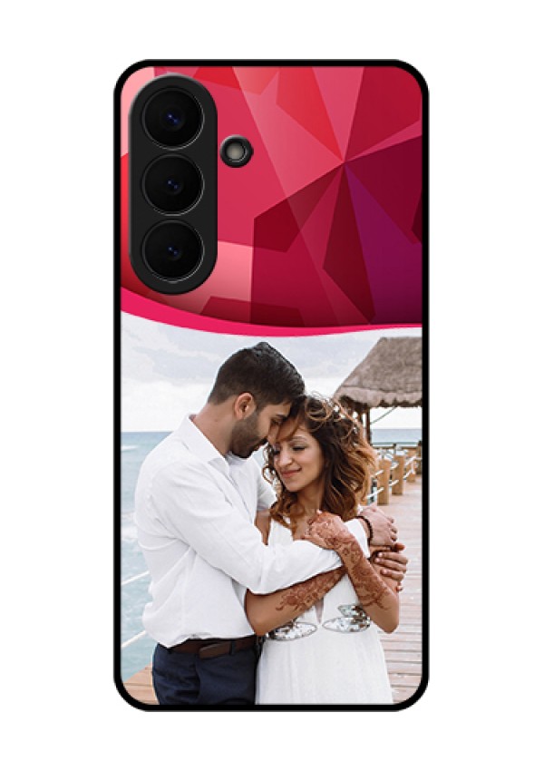 Samsung Galaxy S26 Plus 5G Custom Glass Phone Case - Red Abstract Design